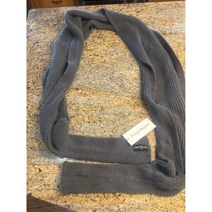 NWT Freya Harper London Ribbed Knit Shawl Scarf with Integrated Arm Warmers Gray